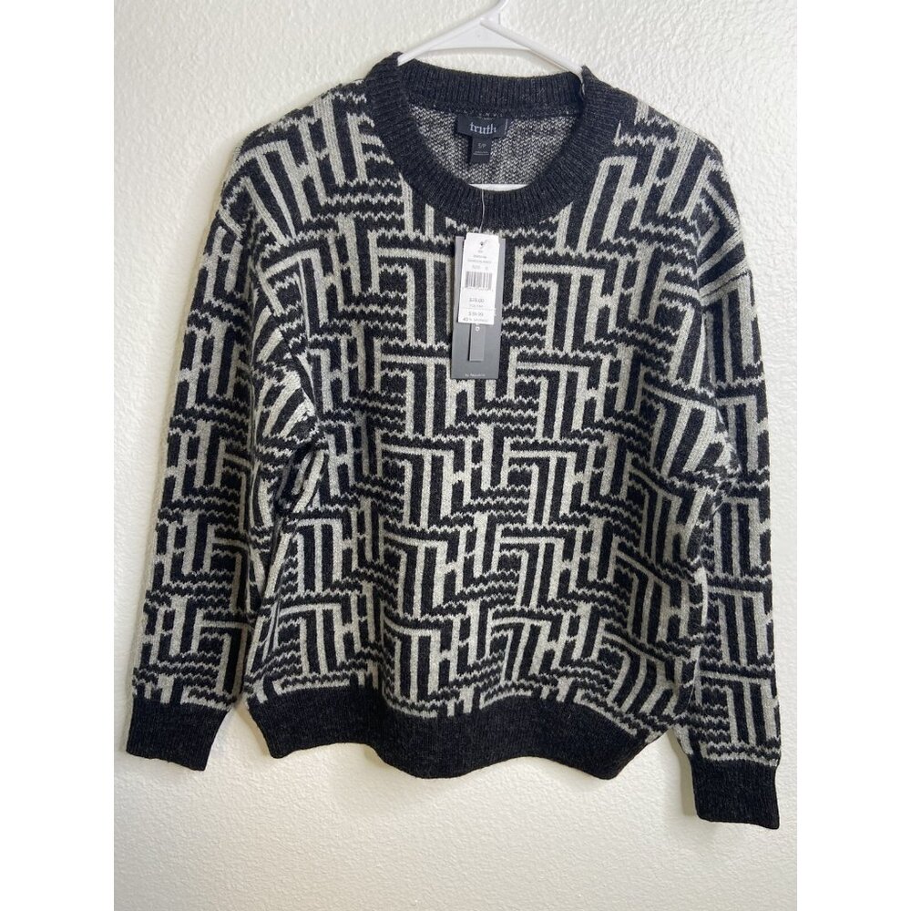Truth by Republic Black Print Sweatshirt Sweater Size S New w/tags